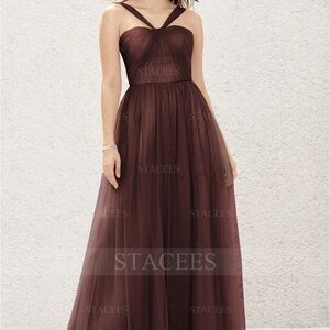Elegant Brown Tulle Gown